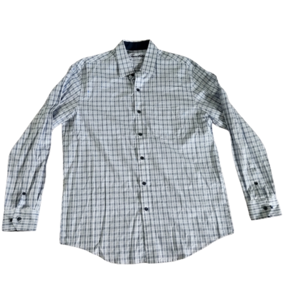 NWT Tasso Elba Blue Longsleeve Buttondown Dress Shirt Size M